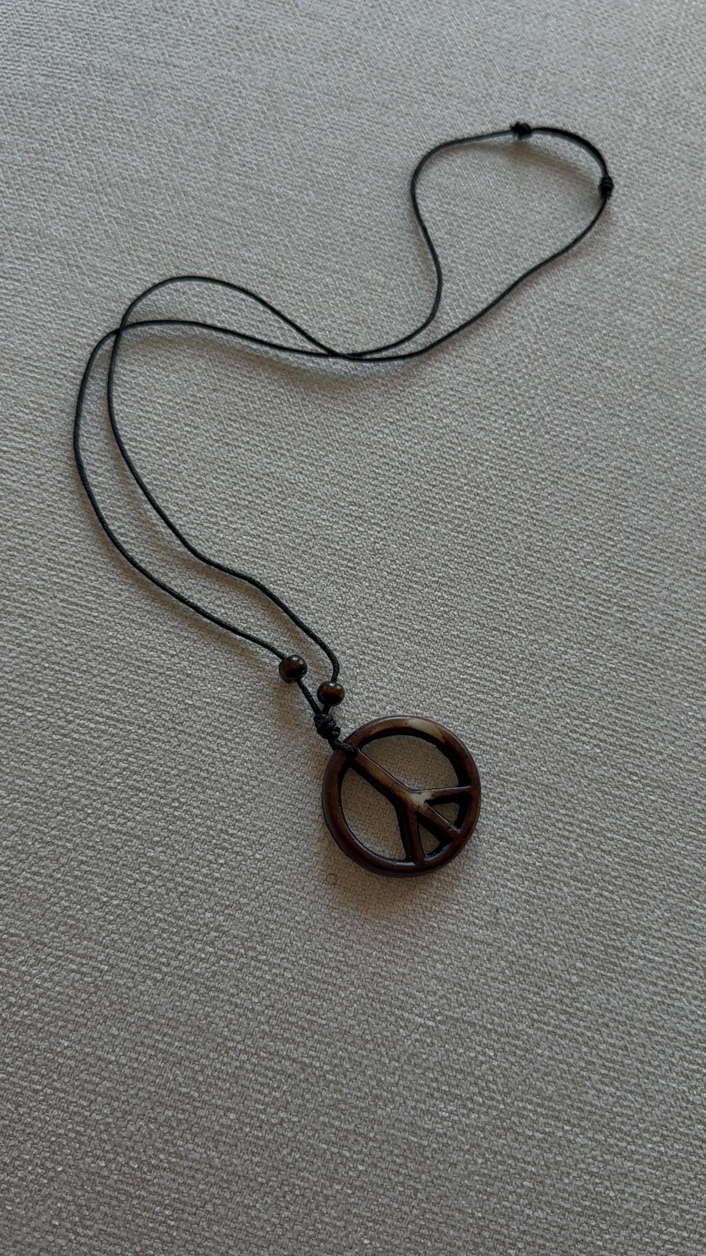 Peace Sign Adjustable Necklace