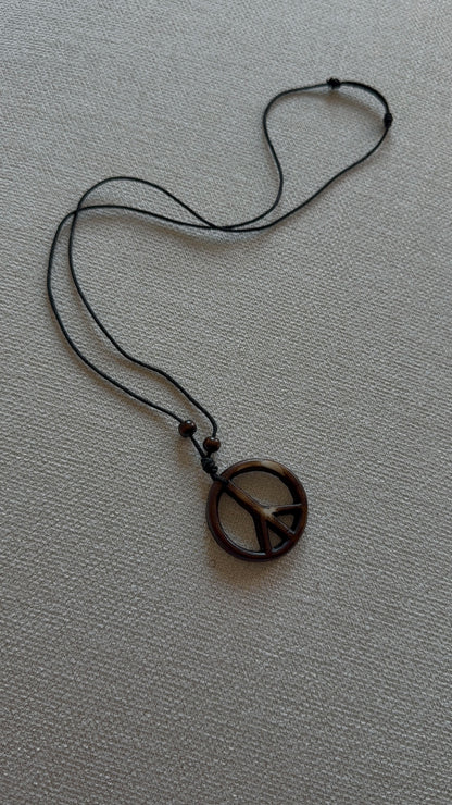 Peace Sign Adjustable Necklace
